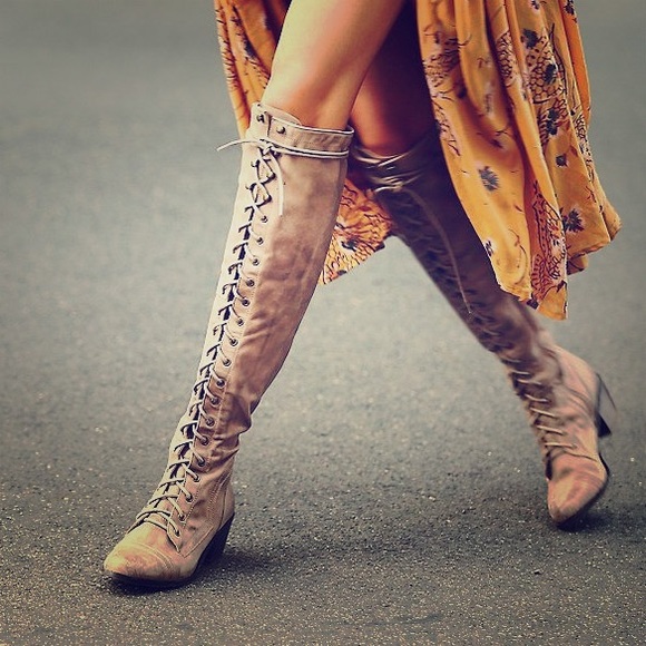 ON HOLD***** Jeffrey Campbell lace up OTK boots