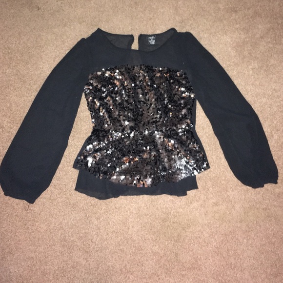 Black and silver sequin shirt