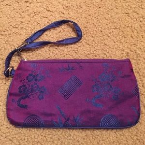 New silk purple and blue wristlet by Red Blossom