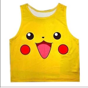 Pikachu yellow Pokemon face tank top