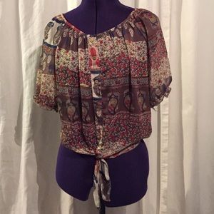 Polyester sheer blouse