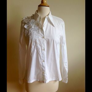 Dries Van Noten floral applique blouse-size 36