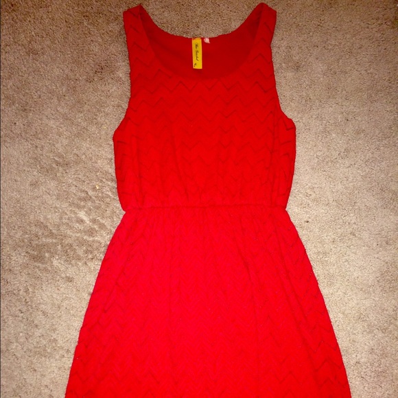 Red casual dress