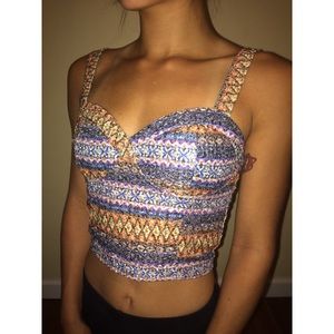 Aztec Print Crop Top