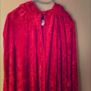 Velvet red cape full Length