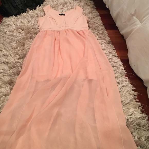 Gorgeous Blush Cotton and Sheer Maxi Dress