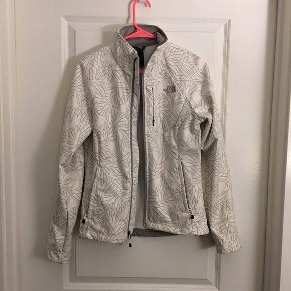 White patterned North Face