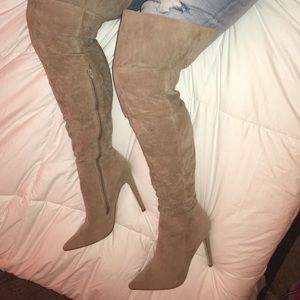 Suede over the knee boots