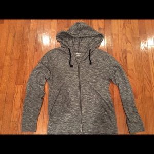 Express Men's Grey & Black Zip Up Hoodie