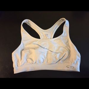 Plain white sports bra