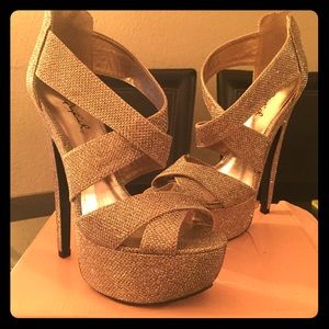 Heels size 6.5 golden