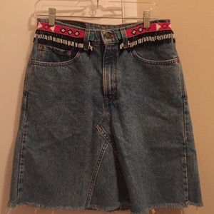 Jean Skirt with Beaded Waistband