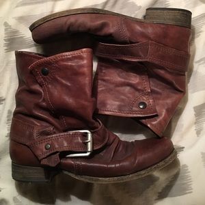 Brown leather motorcycle boots size 39