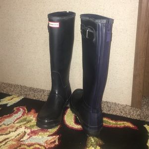 Hunter rain boots with zipper back