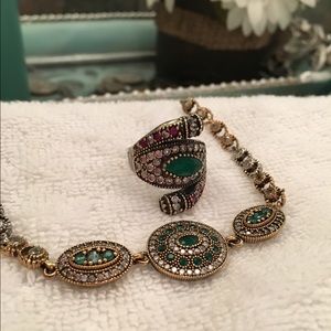 Vintage style bracelet and ring size 7.5