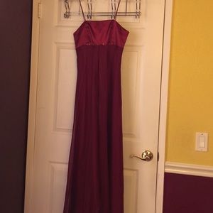 Evening gown red wine color