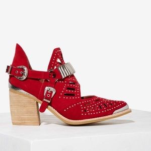 Red Jeffrey Campbell Calhoun boot