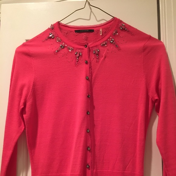 Pink Elie Tahari sweater with sparkle detail