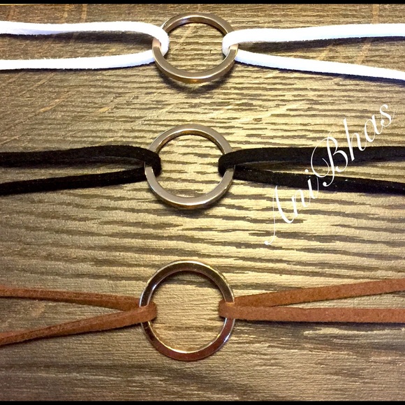 Brown Ring Choker Necklace - Picture 2 of 3