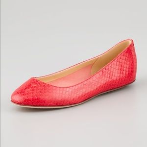 KATE SPADE KAT SNAKE PRINT BALLERINA FLAT SIZE 6.5