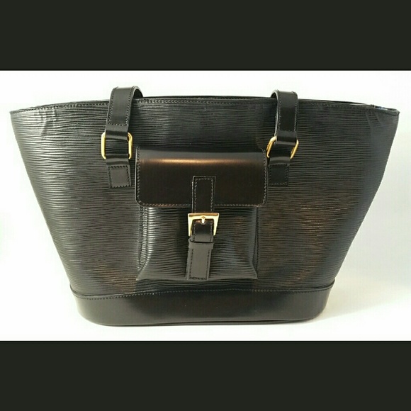 Black Leather Totebag Purse Handbag
