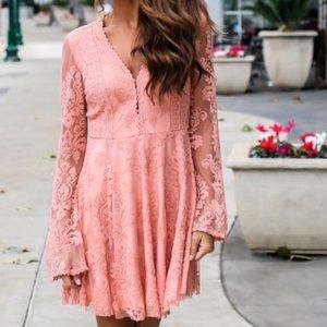 Pink lace dress