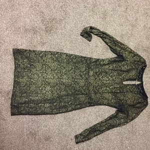 Black and gold lace dress