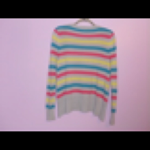 Cute Grey with Color Stripes Cardigan - Picture 2 of 2