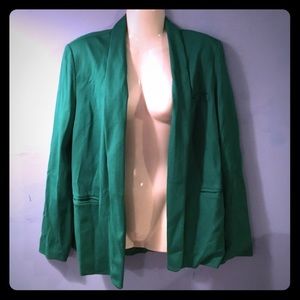 Green Open Front Blazer