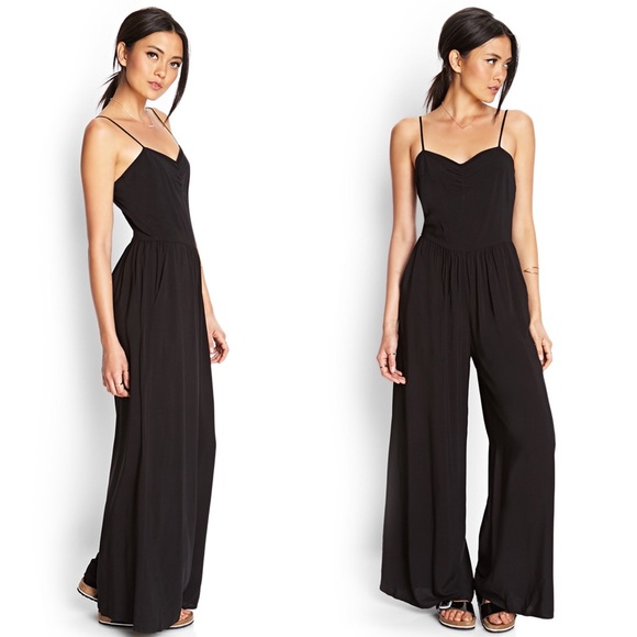 Black wide leg jumpsuit