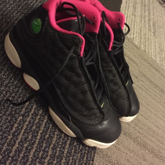 Black & Pink Jordan 13's