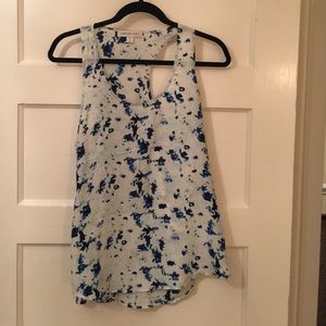 Amour Vert racerback blue floral silk tank
