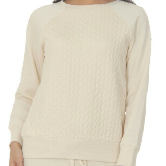 Steve Madden Angora Cable Knit Lounge Top & Pants - Picture 2 of 4