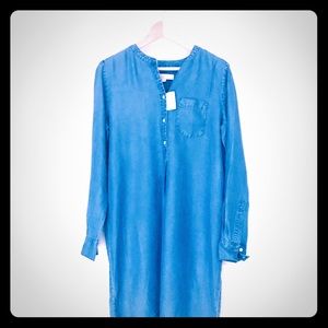 LOFT Chambray Shirt Dress. NWT. Size Small.