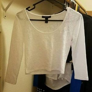 White lace crop top