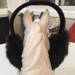 Chocolate Brown Rabbit Fur Ear Muffs