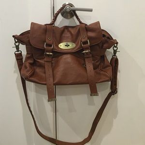 Mulberry Alexa-Esque Camel Crossbody Satchel