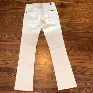 7 FOR ALL MANKIND WHITE FLARE JEANS