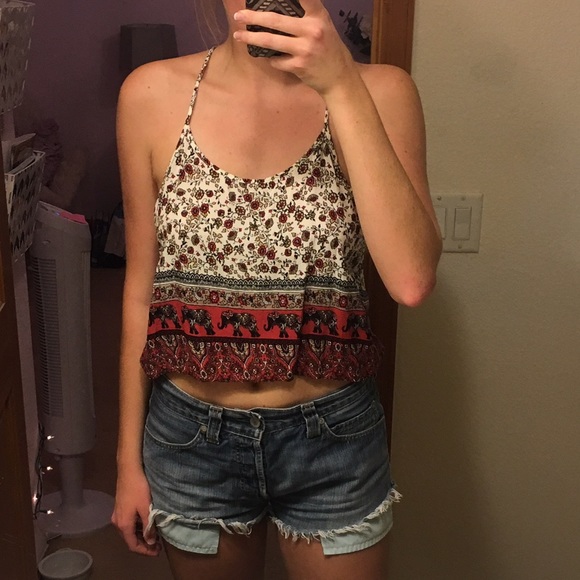 Forever 21 patterned cropped tank