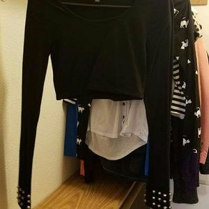 Black studded crop top