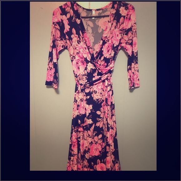 Pink blush maternity maxi dress