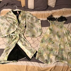 100% Silk robe and sexy nightgown