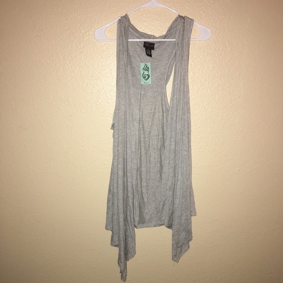 Torrid Gray Hooded Vest