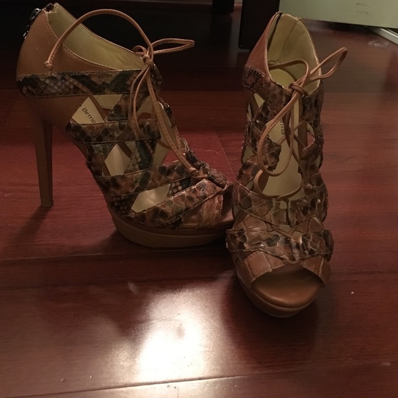 Alexandre Birman leather platform caged heels