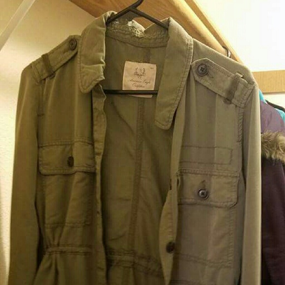 Olive green draw string jacket