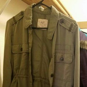 Olive green draw string jacket