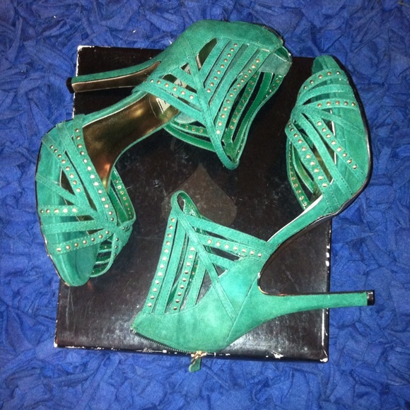 Steve Madden Studded, Suede Heels - Picture 2 of 4
