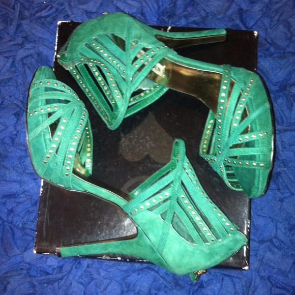 Steve Madden Studded, Suede Heels - Picture 3 of 4