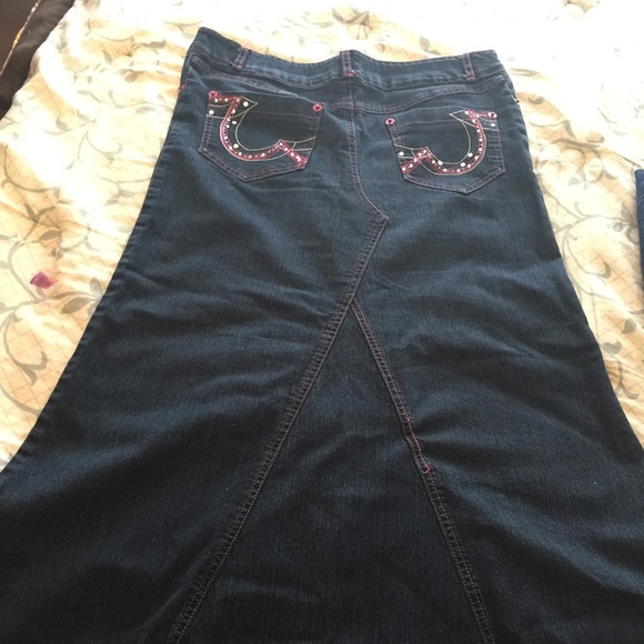 long jeans skirt