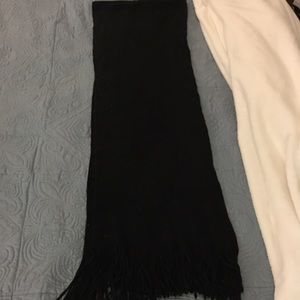 Black fringe scarf
